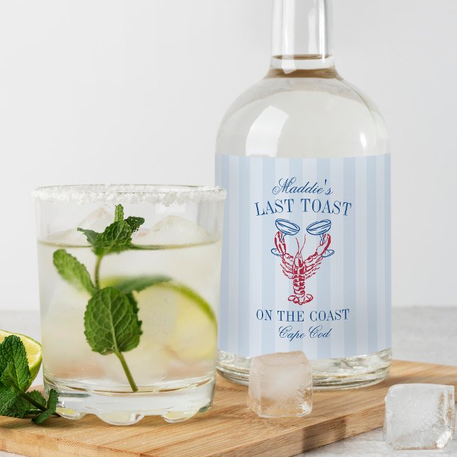 Letzten Toast auf dem Junggeselinnen-Abschied der  Alkoholflaschenetikett (Von Creator hochgeladen)