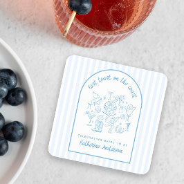 Letzten Toast auf den Coast Blue Beach Favoriten Quadratischer Aufkleber