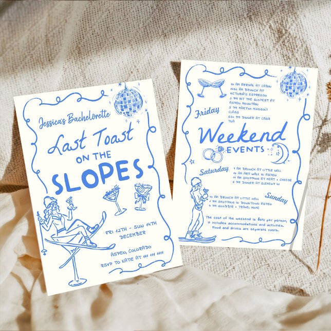 Letzten Toast auf den Pisten Bachelorette Wochenen Einladung (Von Creator hochgeladen)