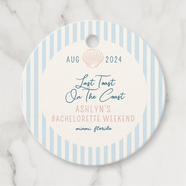 Letzten Toast auf der Bachelorette-Gefälligkeitsta Geschenkanhänger (Vorderseite)