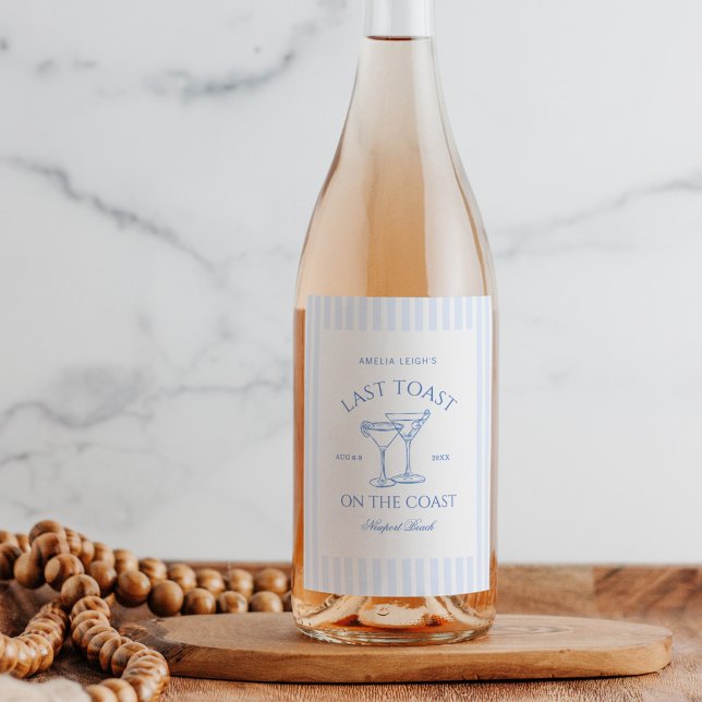 Letzten Toast auf der Blue Bachelorette der Küste Weinetikett (Von Creator hochgeladen)