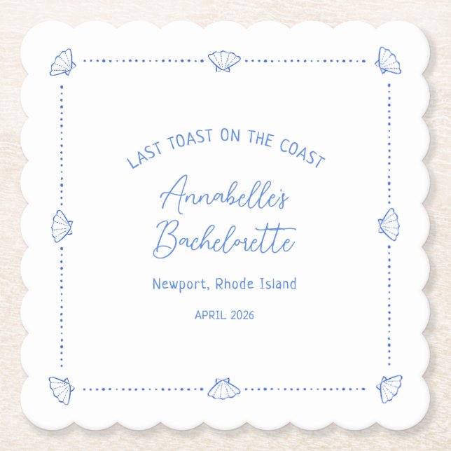 Letzten Toast auf der Küste Junggeselinnen-Abschie Untersetzer (Vorderseite)