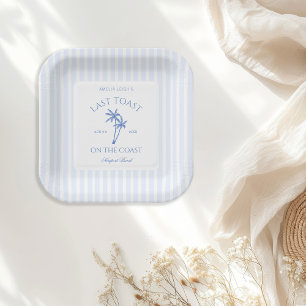 Letzten Toast auf der Küste Palmen Bäume Bachelore Pappteller