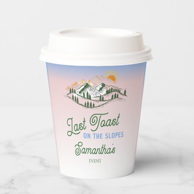 Letzten Toast auf der Piste Skifahren Winter BACH  Pappbecher (Vorderseite)
