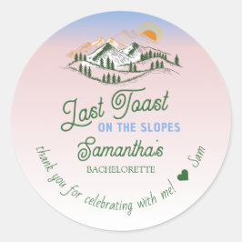Letzten Toast auf der Piste Skifahren Winter BACH Runder Aufkleber