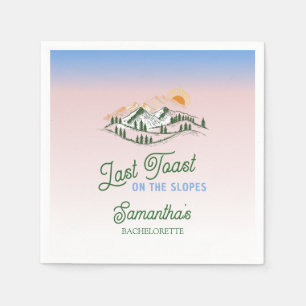 Letzten Toast auf der Piste Skifahren Winter BACH  Serviette