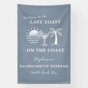 Letzten Toast blau und weiß auf der Küste Bachelor Banner