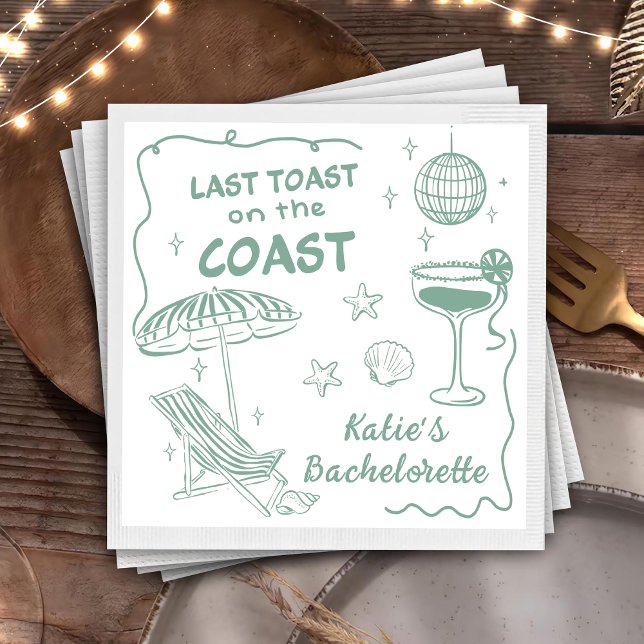 Letzten Toast Coast Beach Green Junggeselinnen-Abs Serviette (Von Creator hochgeladen)