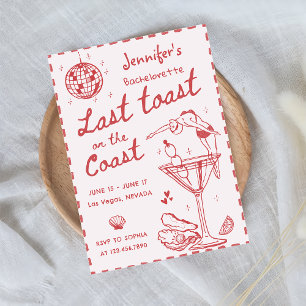 Letzten Toast rosa am Wochenende des Bachelorette Einladung