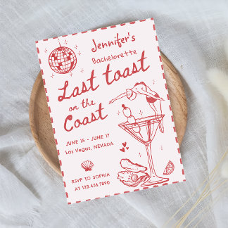 Letzten Toast rosa am Wochenende des Bachelorette Einladung