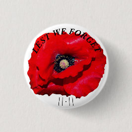 LETZTEN VERGESSEN WIR POPPY NOVEMBER 11. Weiß Button