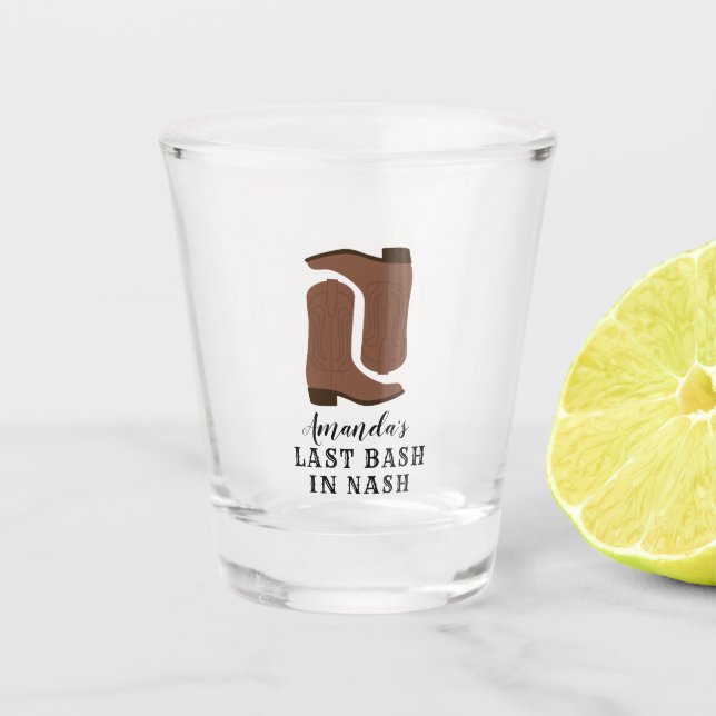 Letzter Bash in Nash Bachelorette Boots Schnapsglas (Vorderseite)