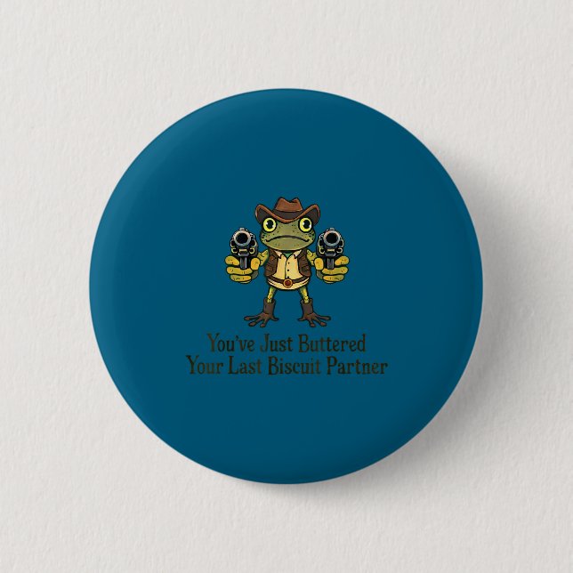 Letzter Buttermilch-Keks-Partner-Frosch-Cowboy Button (Vorderseite)