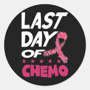 Letzter Chemo-Tag für rosa Brustkrebserkrankungen Runder Aufkleber