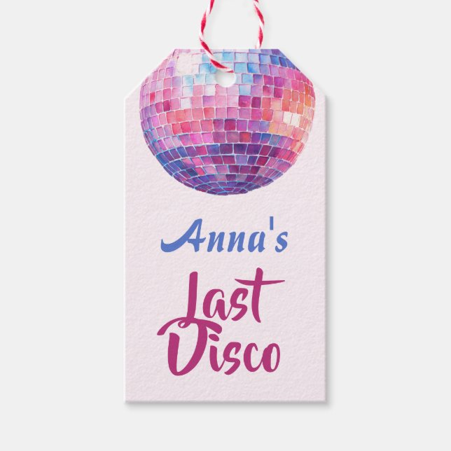 Letzter Disco-Junggeselinnen-Abschied | Geschenkan Geschenkanhänger (Vorderseite)