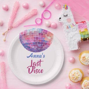 Letzter Disco-Junggeselinnen-Abschied Papiertell Pappteller