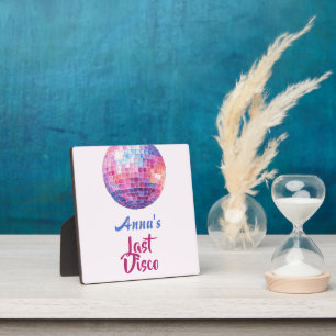 Letzter Disco-Junggeselinnen-Abschied Rosa Flyer Fotoplatte