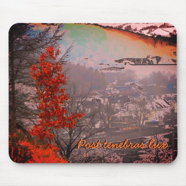 Letzter Herbstgang in Newtown, Powys Mousepad (Vorne)