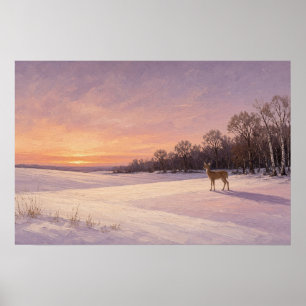 Letzter Licht Besucherhirsch Poster