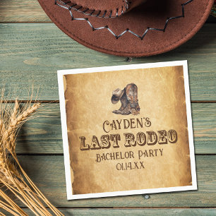 Letzter Rodeo Cowboy Grunge Braune Junggesellenpar Serviette