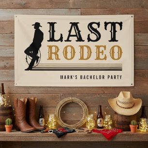 Letzter Rodeo-Cowboy-Junggesellenabschied Tan Brow Banner