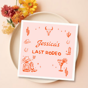 Letzter Rodeo Cowgirl Cocktail Junggeselinnen-Absc Serviette