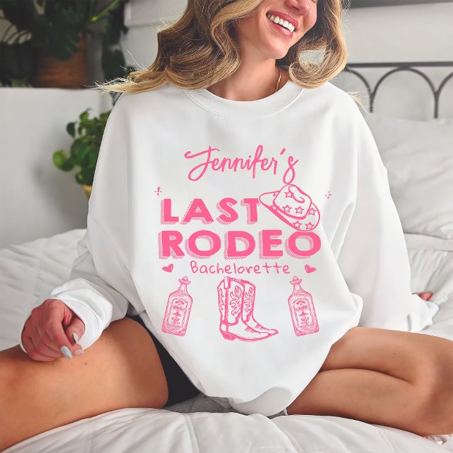 Letzter Rodeo Pink Cowgirl Hat Junggeselinnen-Absc Sweatshirt (Von Creator hochgeladen)