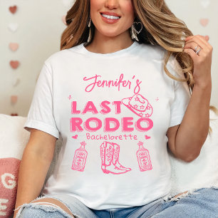 Letzter Rodeo Pink Cowgirl Hat Junggeselinnen-Absc T-Shirt