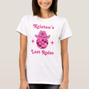 Letzter Rodeo Pink Disco Cowgirl Junggesellinnenab T-Shirt