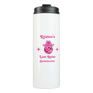 Letzter Rodeo Pink Disco Cowgirl Junggesellinnenab Thermosbecher