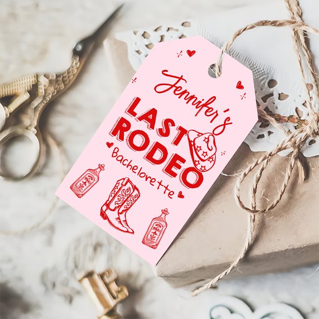 Letzter Rodeo Rosa Red Cowgirl Junggeselinnen-Absc Geschenkanhänger (Von Creator hochgeladen)