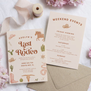 Letzter Rodeo Western Junggeselinnen-Abschied Einladung