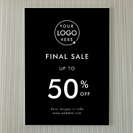 Letzter Sale | Business Event Store Discount Black Poster