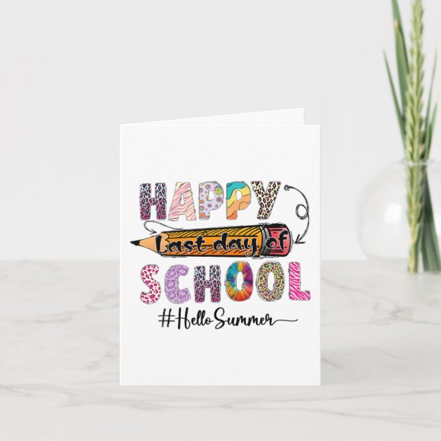 Letzter Schullehrer Kinder Abschluss Letzte Nacht Karte (Vorderseite)