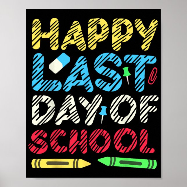 Letzter Schultag 2024 Grad Schüler Kinder Poster (Vorne)