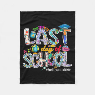 Letzter Schultag 2024 Hallo Sommer Jungen Mädchen Fleecedecke