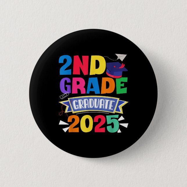 Letzter Schultag 2. Schulstufe 2025 Zweiter Schult Button (Vorderseite)