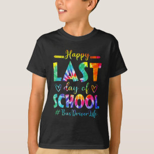 Letzter Schultag Busfahrer Leben Sommer Tie Dye T-Shirt