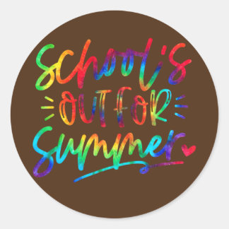 Letzter Schultag für Sommerlehrer Runder Aufkleber