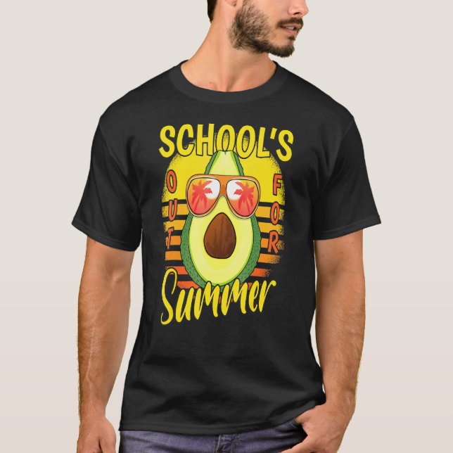 Letzter Schultag für Sommerurlaub Avocad T-Shirt (Vorderseite)