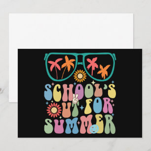 Letzter Schultag Groovy Schule ist für den Sommer  Einladung