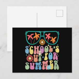 Letzter Schultag Groovy Schule ist für den Sommer  Postkarte
