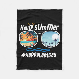 Letzter Schultag Hallo Sommer Sungles Beach 1  Fleecedecke