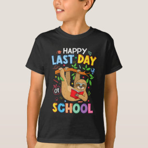 Letzter Schultag Kind Lehrer Süßer Faultier Abschl T-Shirt