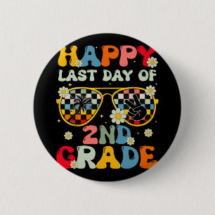 Letzter Schultag Lehrer 2. Klasse Kinder Jungen Mä Button