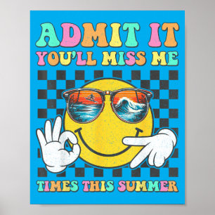 Letzter Schultag Lehrer Anzeige Du wirst 67 Sommer Poster