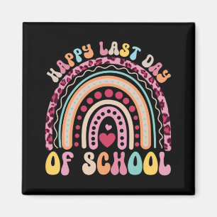 Letzter Schultag Lehrer Schüler Leopard Regenbogen Magnet