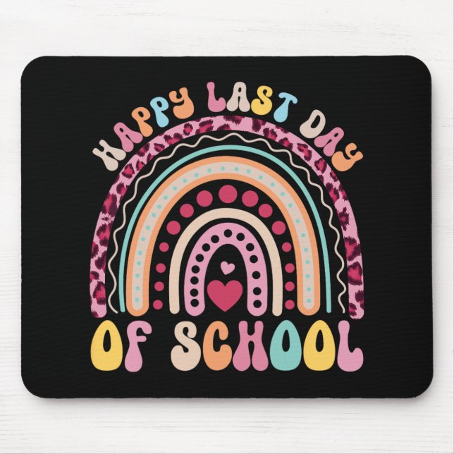 Letzter Schultag Lehrer Schüler Leopard Regenbogen Mousepad (Vorne)