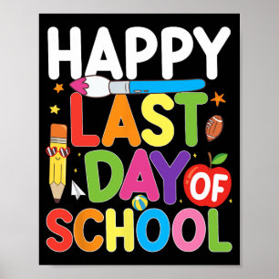 Letzter Schultag Lehrer Schüler Sommer Abschluss Poster