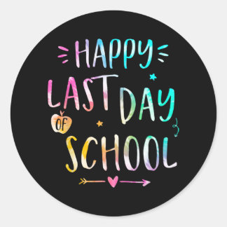Letzter Schultag Lehrerin Frauen Kinder Runder Aufkleber